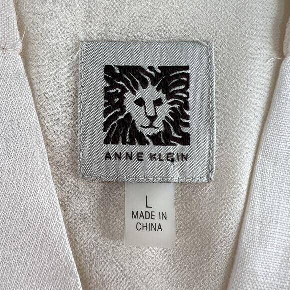 Anne Klein L Large Tunic Top Shirt Linen High Low Blouse Lagenlook Minimalist - Picture 7 of 16